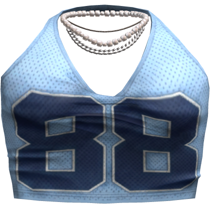 Blue Jersey '88' Halter Top w/ Necklace Bundie 3.0