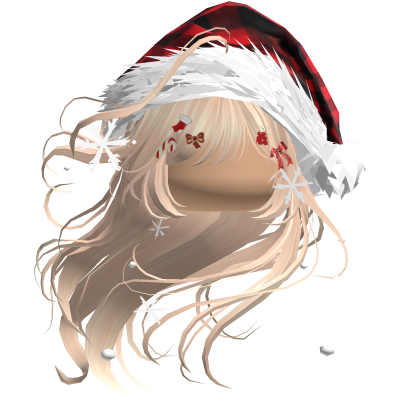 Windy Anime Hair w/Santa Hat (Blonde)
