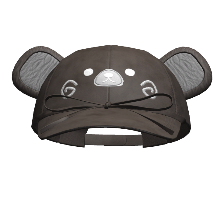 Kawaii Bear Cap W/ Bow Grey
