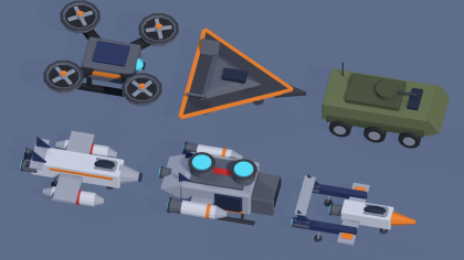 Low Poly Sci Fi Vehicles Pack x30 Spaceship Hover preview 10
