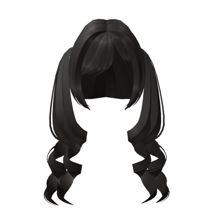 ♡ : long brown curly doll pigtails Roblox item