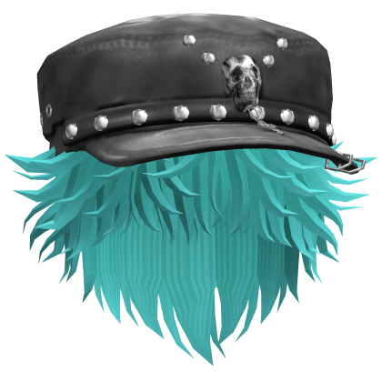 Fluffy Emo Black Beret Y2K Boy Hair (Cyan)