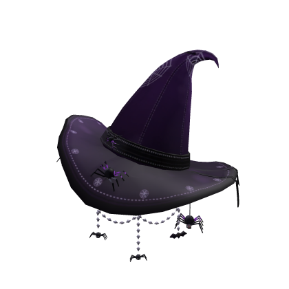 Spider Queen Witch Hat Purple Web Goth Emo Bat