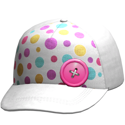 White Multicolor Confetti Button Cap