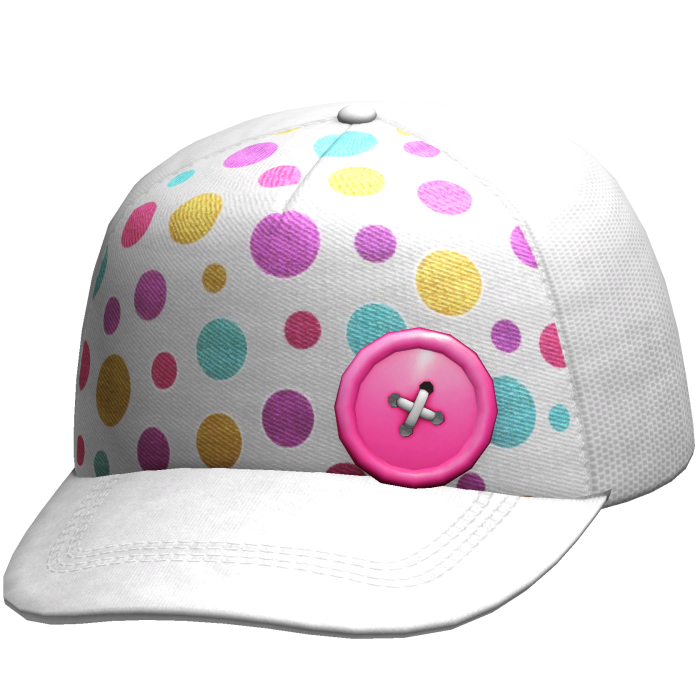 White Multicolor Confetti Button Cap