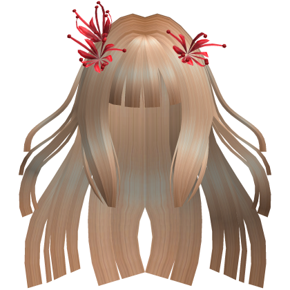 Blonde Long Windy Hime Hair w/ Spider Lily