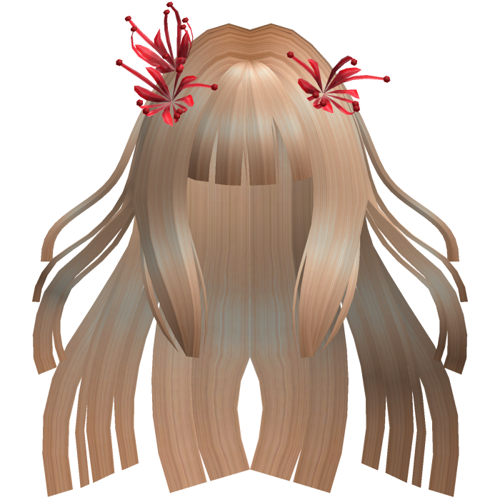 Blonde Long Windy Hime Hair w/ Spider Lily