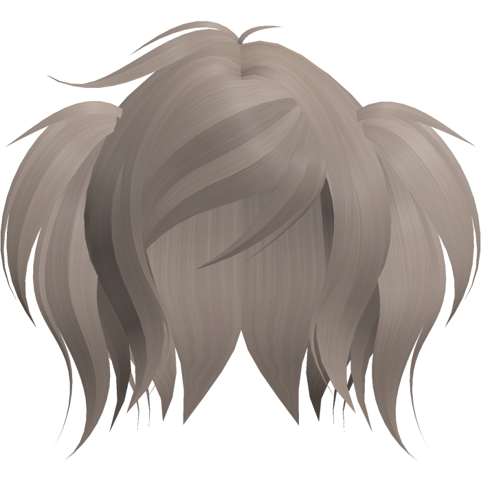 cute emo short fluffy moe pigtails in milktea