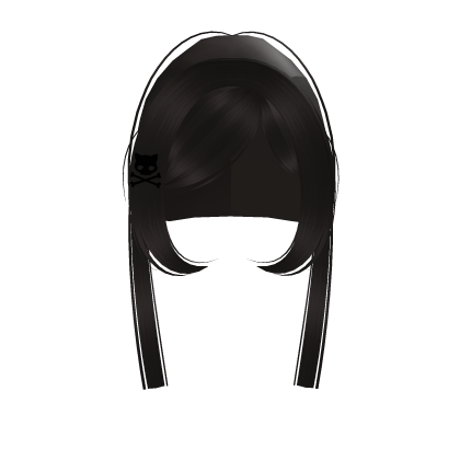 cute brown emo pigtails with skull