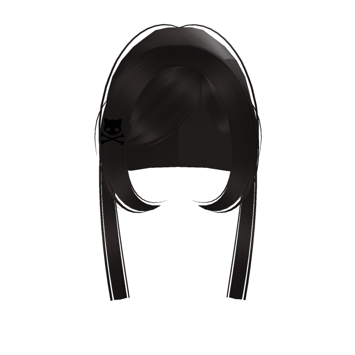 cute brown emo pigtails with skull