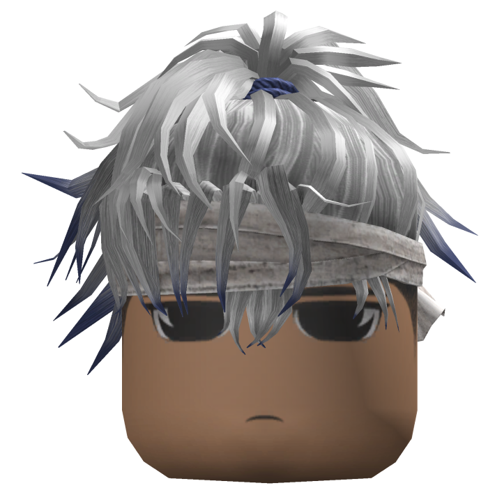 Spiky Hair w/ Bandana & Shades (Silver/Blue)