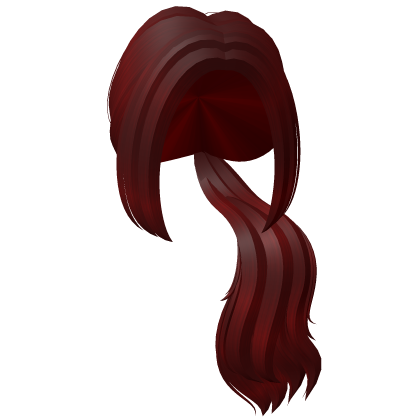 Dark Red Long Over The Shoulder Ponytail Hair Roblox item
