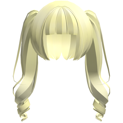 moe neat jirai curly ponytails w bangs yellow