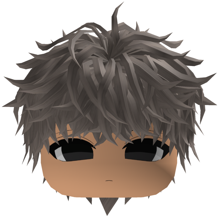 Ash Messy Anime Hair w/ Face