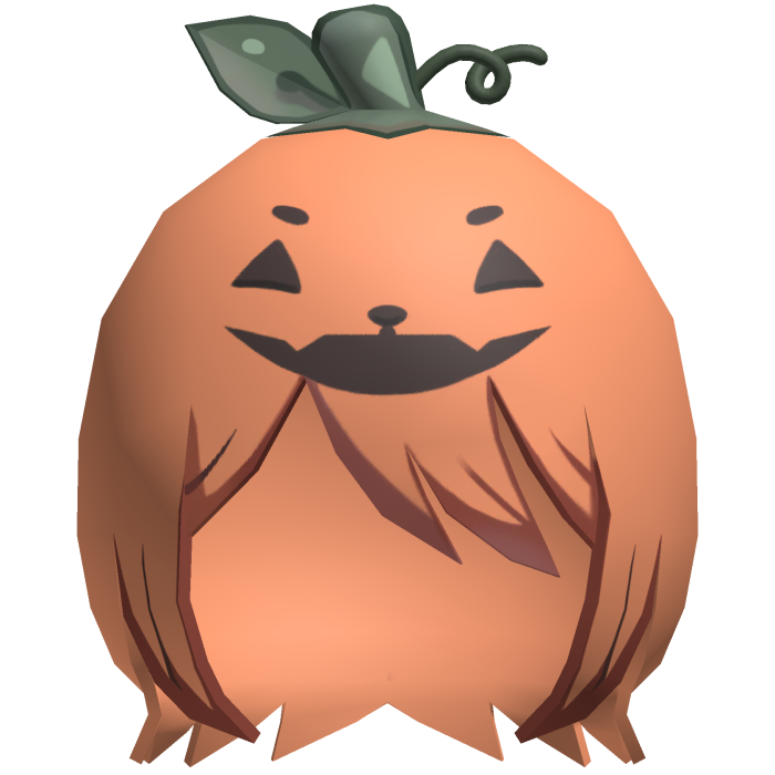 ♡ low poly halloween spooky jack o'lantern hair