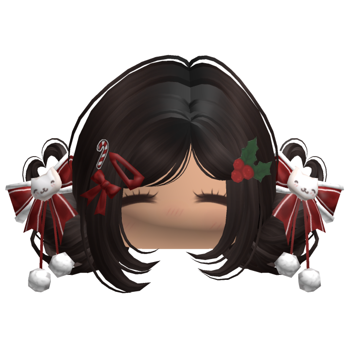 ♡ Christmas Buns w/ Bows (Dark Brown)
