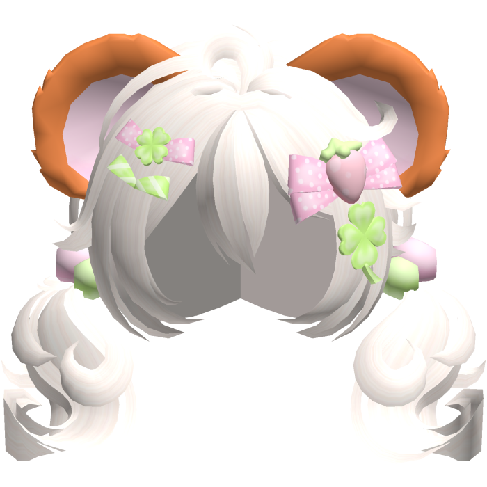 🍀 hamtaro hamster clover pigtails in beige