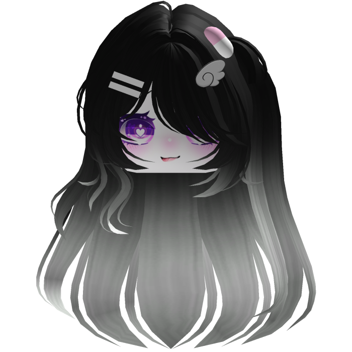 cute Black And White Hair emo fofo anime y2k