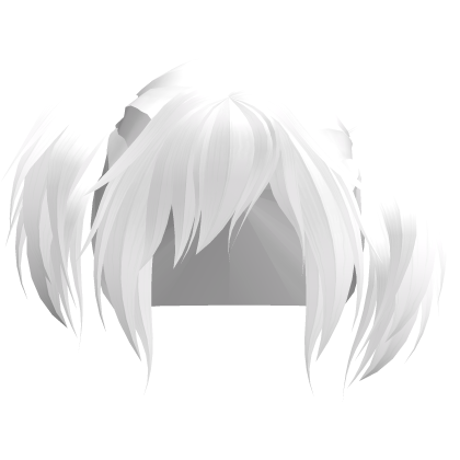 Emo Gothic Uneven Short Pigtails in White