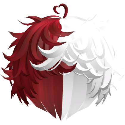 Red&White Cute Swirly Curly Kawaii Messy Hair Roblox item