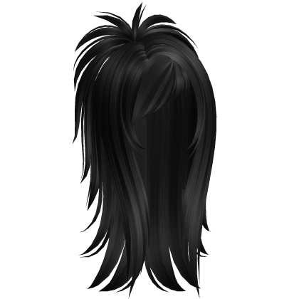 Messy Emo ponytail Hair in Black Roblox item