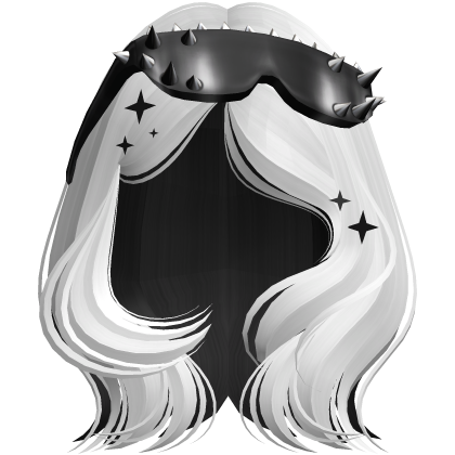 Short Wolfcut Swirly Hair White and Black Roblox item
