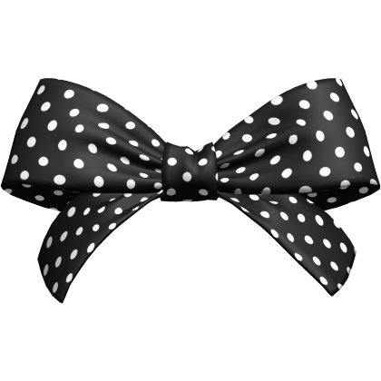 Black Polka Dot Coquette Oversized Hair Bow
