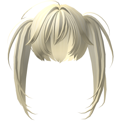 messy asymmetrical moe pigtails in yellow