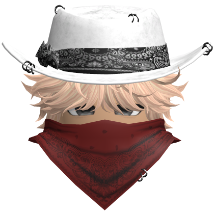 Gothic Cowboy Bandit w/ Neckscarf & Cowboy Hat