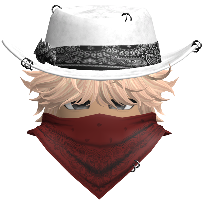Gothic Cowboy Bandit w/ Neckscarf & Cowboy Hat