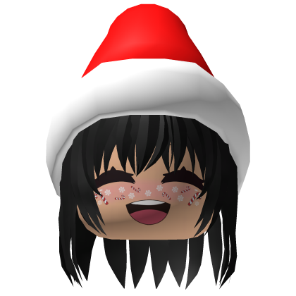 christmas makeup w\ black short messy hair Roblox item