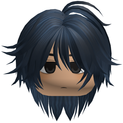 Cute Emo Messy Boy Hair w Face Midnight Roblox item