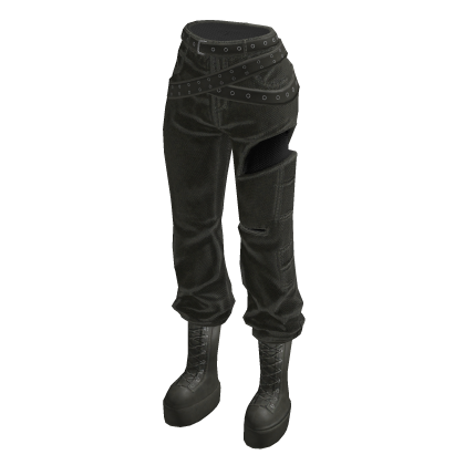 Textured Wrap Pants with Hip Cutout (Olive)