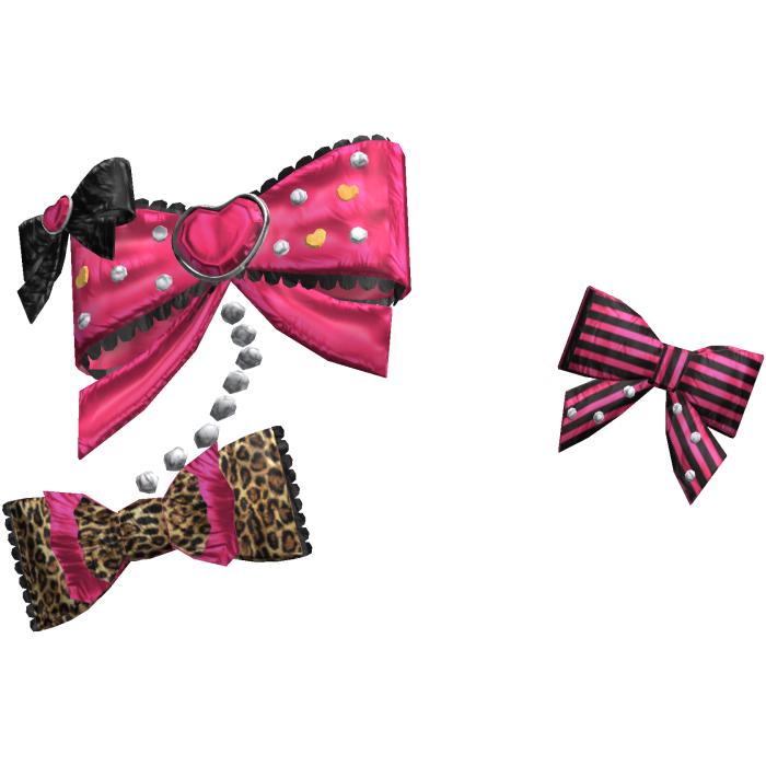 Cute Decora Gyaru Charm Pearl Bows (Hot Pink)