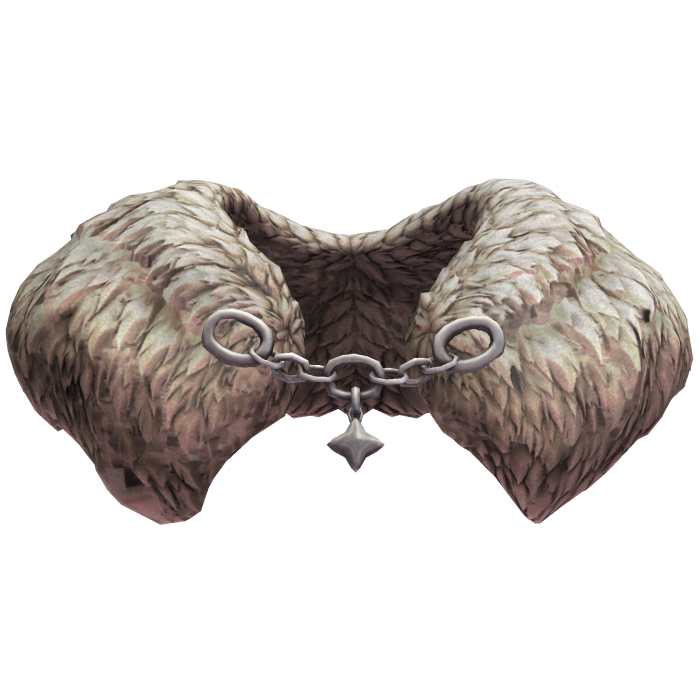 Cream Silver Fur Chain Collar