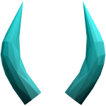 Cyan Long Shiny Horns