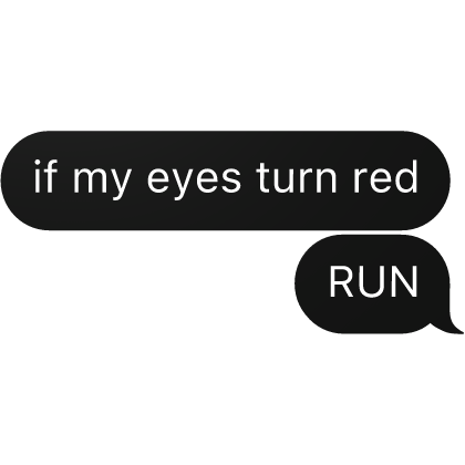 if my eyes turn red run text Roblox item