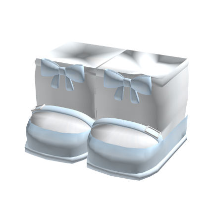 ♡ : soft blue cute kawaii shoes w/ bow