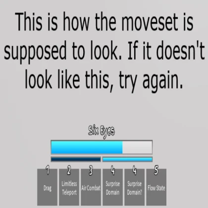 Gojo moveset text