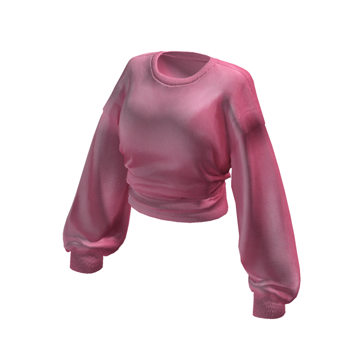 Pink Cropped Long Sleeve Baggy Sweater