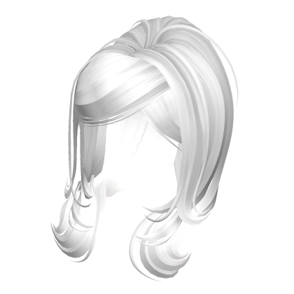 smooth side swept ponytail hair white Roblox item