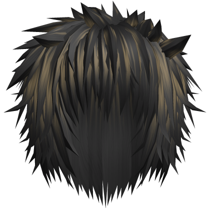 Black Highlights Messy Anime Spiky Emo Hair  Roblox item