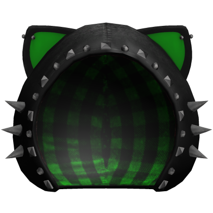 spiked emo cat ears black and green hoodie