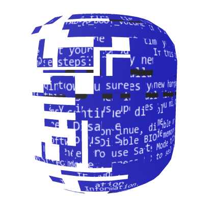 Half Face Glitch Blue Screen (Animated) Roblox item