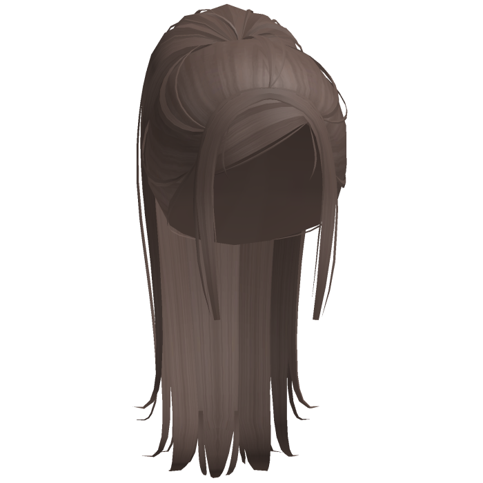 Neat slick back pony tail in mousey brown