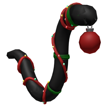 Christmas Fluffy Tail with Ornaments Black