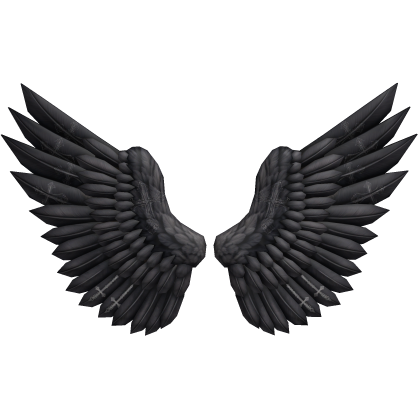 huge black goth angel wings