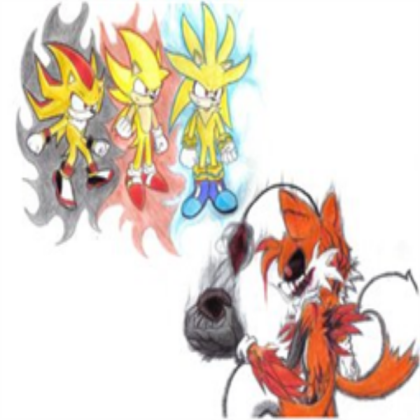 Sonic,Shadow,and silver vs Tails Doll Roblox decal