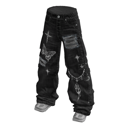 Y2k Streetwear Baggy Sweatpants (Black)