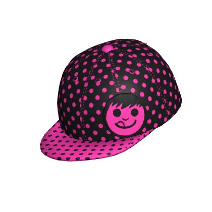 ♡ scene polka dot black pink neff snapback cap
